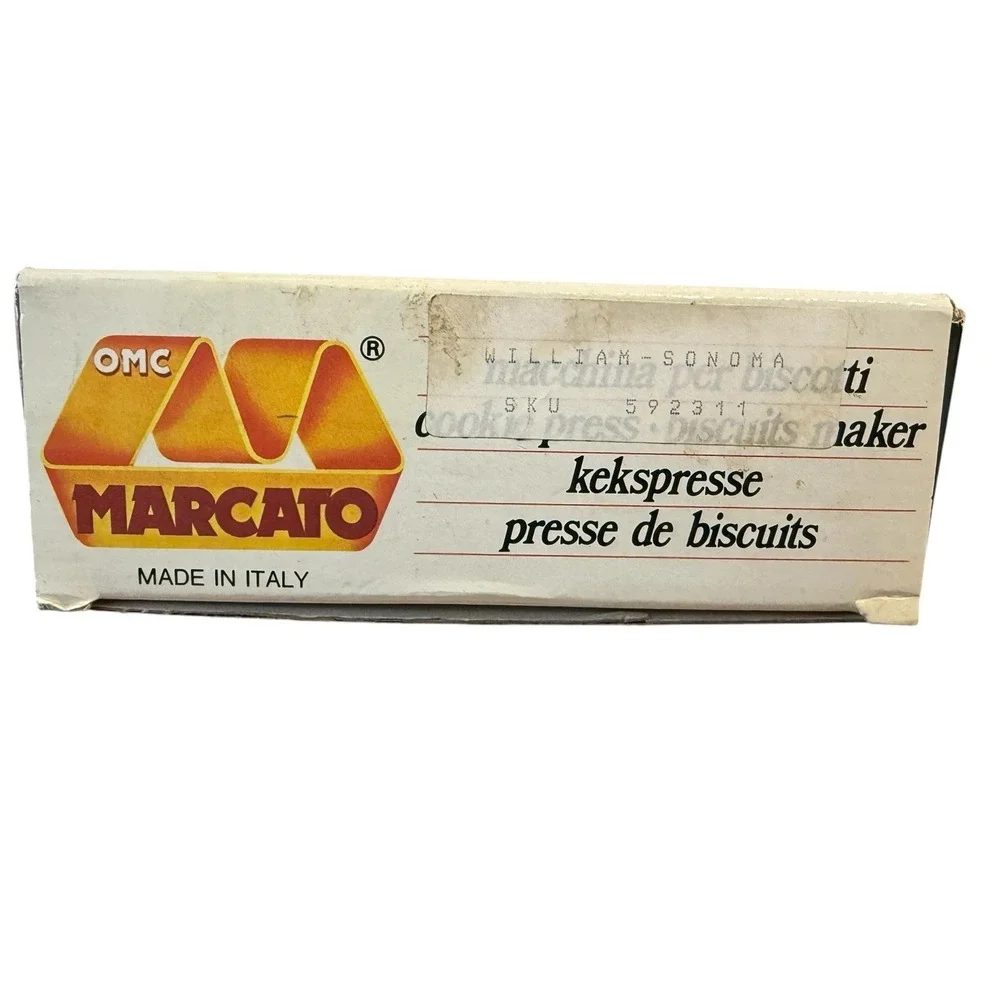 Vintage MARCATO ATLAS Biscuits Cookie Press Italy 19/20 Discs & 4 Tips Manual